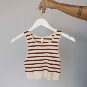 Celine Striped Tank - Chestnut