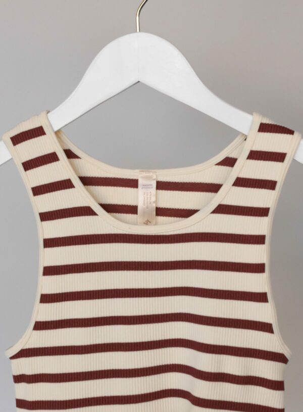 Celine Striped Tank - Chestnut - Image 2