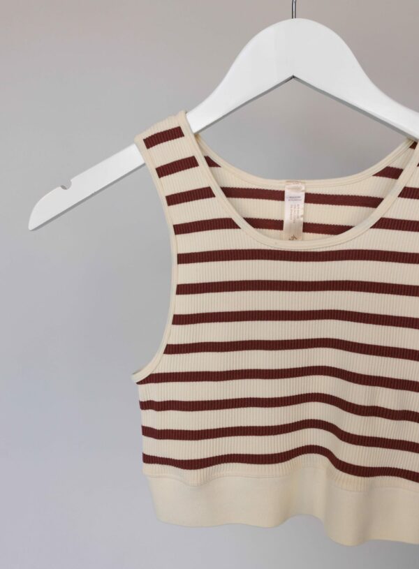 Celine Striped Tank - Chestnut - Image 4