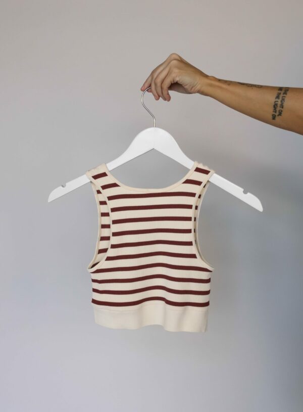 Celine Striped Tank - Chestnut - Image 3