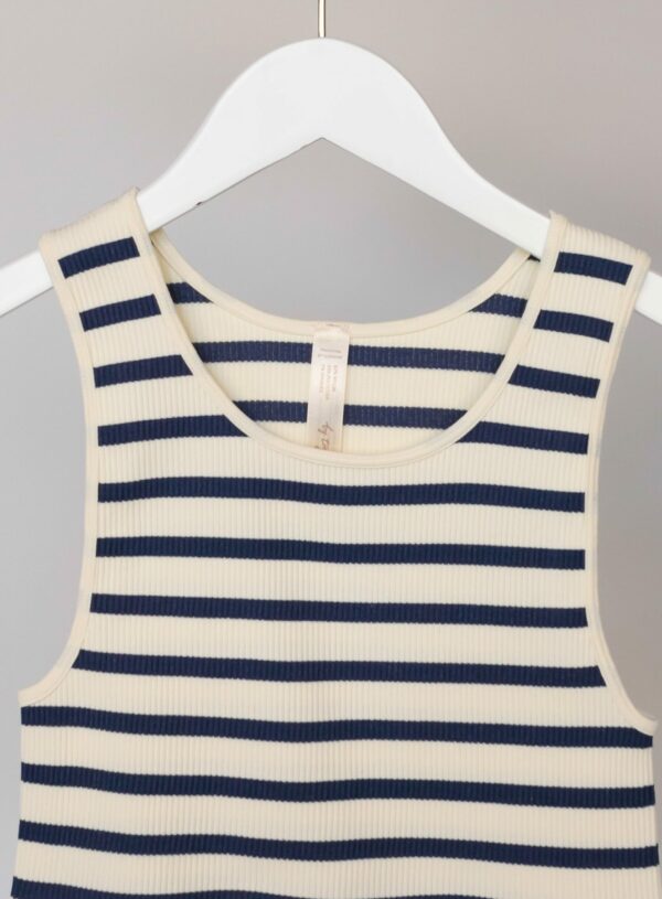 Celine Striped Tank - Navy - Image 2