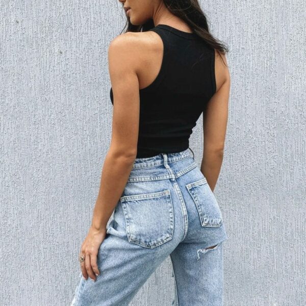 Ribbed High Neck Crop Top - Image 6