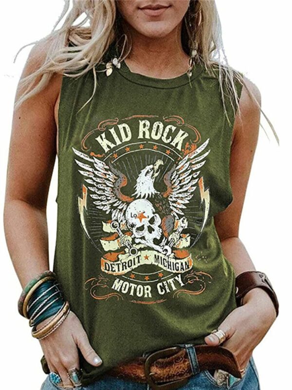 Vintage Retro Rock n Roll Graphic Tank Top - Image 2
