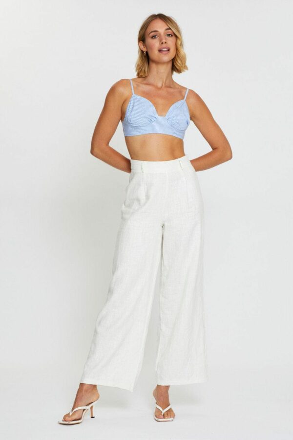 Stripe Crop Bralette Sleeveless V-Neck - Image 2