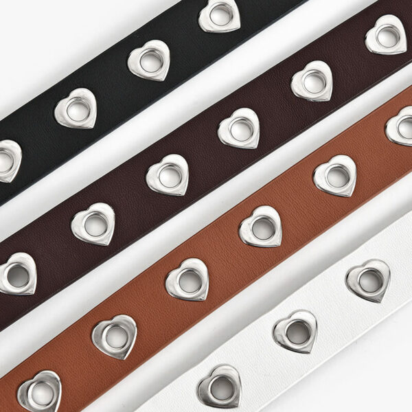 Full of love heart holes y2k buckle belt - Image 8