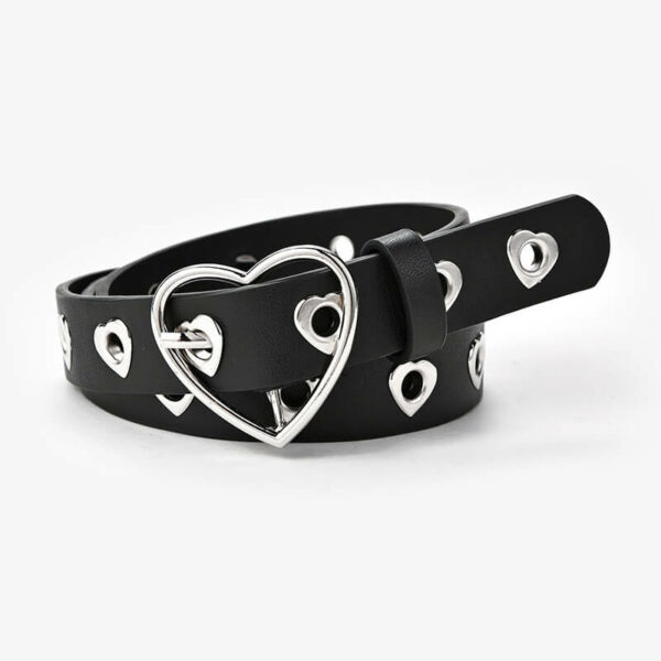 Full of love heart holes y2k buckle belt - Image 3