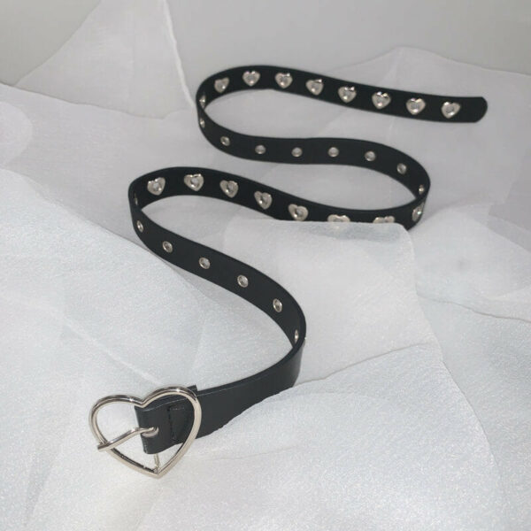 Full of love heart holes y2k buckle belt