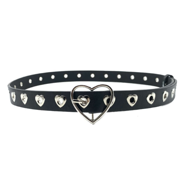 Full of love heart holes y2k buckle belt - Image 2