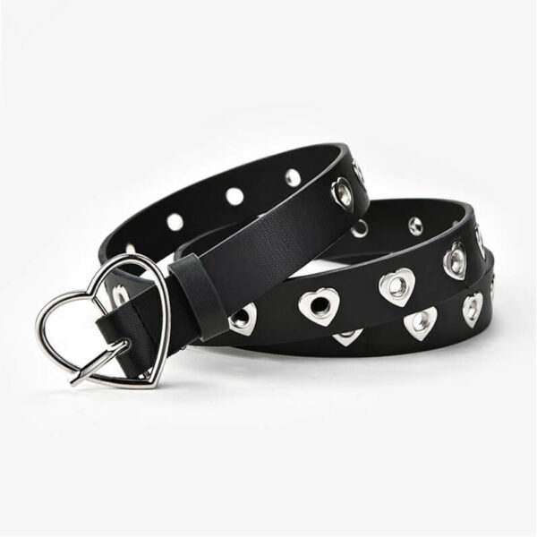 Full of love heart holes y2k buckle belt - Image 4