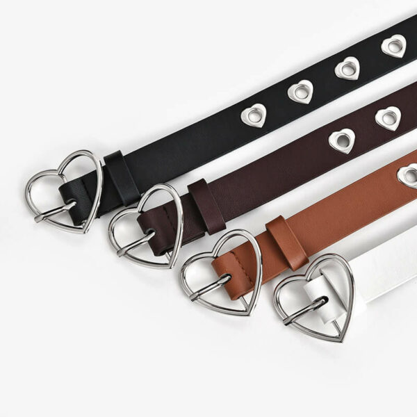 Full of love heart holes y2k buckle belt - Image 7