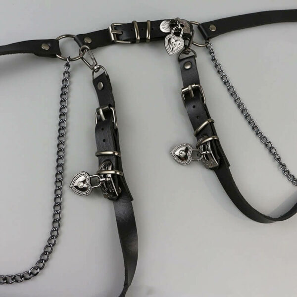 Glittering hearts punk belt - Image 2