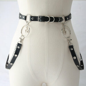 Gothic twinkle stars hearts body chain belt