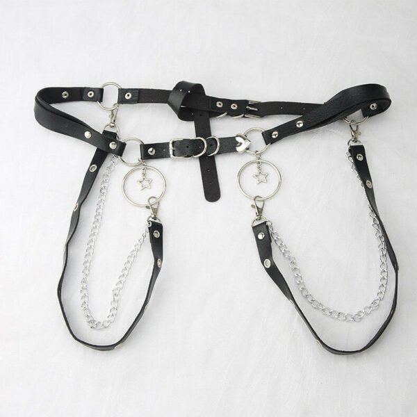 Gothic twinkle stars hearts body chain belt - Image 6
