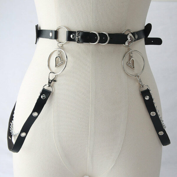 Gothic twinkle stars hearts body chain belt - Image 2
