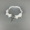Heart cross lace bow garter choker