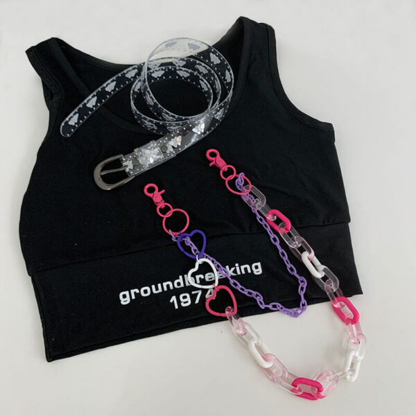 Y2k candy butterfly transparent heart chain belt - Image 5
