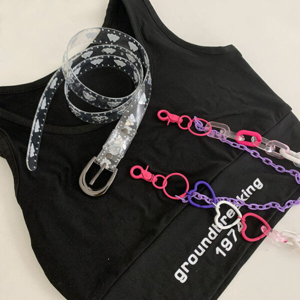 Y2k candy butterfly transparent heart chain belt - Image 7