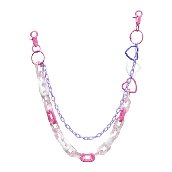 Y2k candy butterfly transparent heart chain belt - Image 2