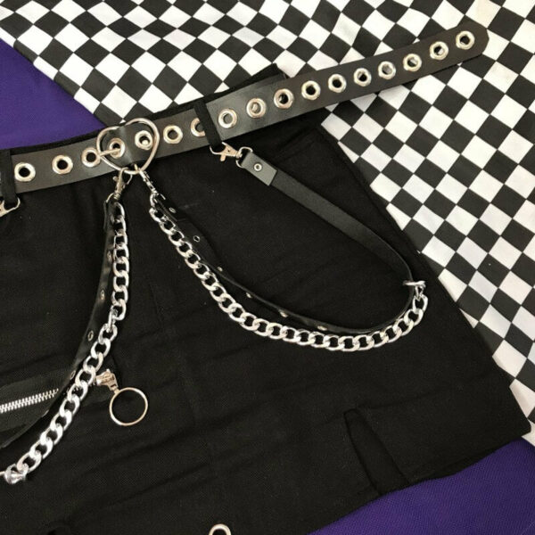 Y2K punk lolita heart buckle chain belt - Image 5