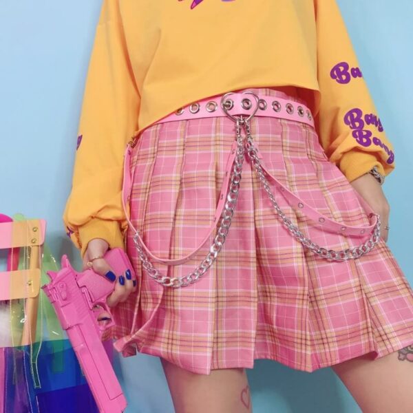 Y2K punk lolita heart buckle chain belt - Image 2