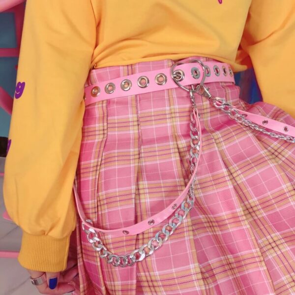 Y2K punk lolita heart buckle chain belt - Image 4
