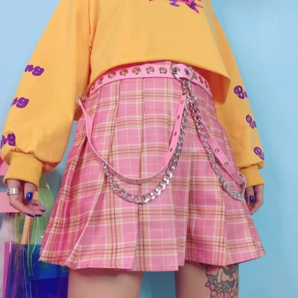 Y2K punk lolita heart buckle chain belt - Image 3