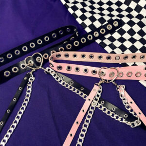 Y2K punk lolita heart buckle chain belt