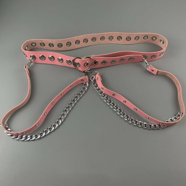 Y2K punk lolita heart buckle chain belt - Image 9