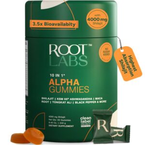 4000 mg Pure Himalayan Shilajit | No Added Sugar | KSM-66 Ashwagandha, Tongkat Ali, Gokshura & Black Musli | Vegan, Non-GMO, Individually Wrapped | 60 Gummies | Lab Tested for Purity & 3.5X Absorption